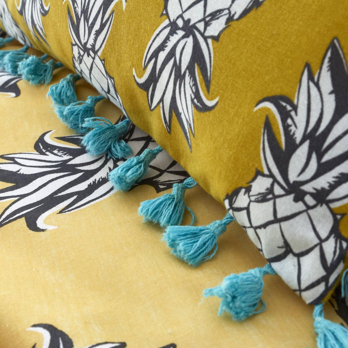 Pineapple Elephant Tupi Pineapple Tassel Filled Boudoir Cushion Yellow – image 2