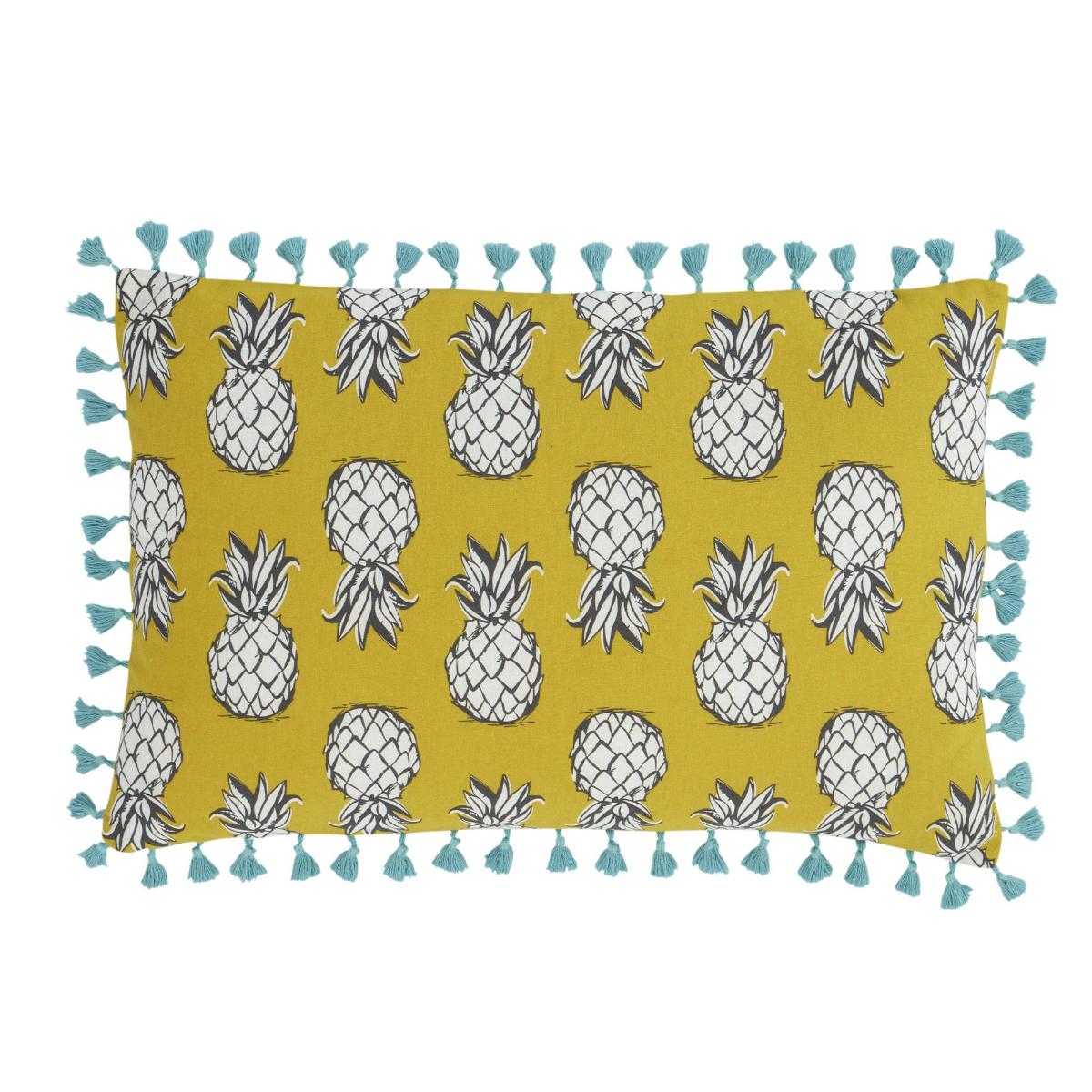 Pineapple Elephant Tupi Pineapple Tassel Filled Boudoir Cushion Yellow – image 3