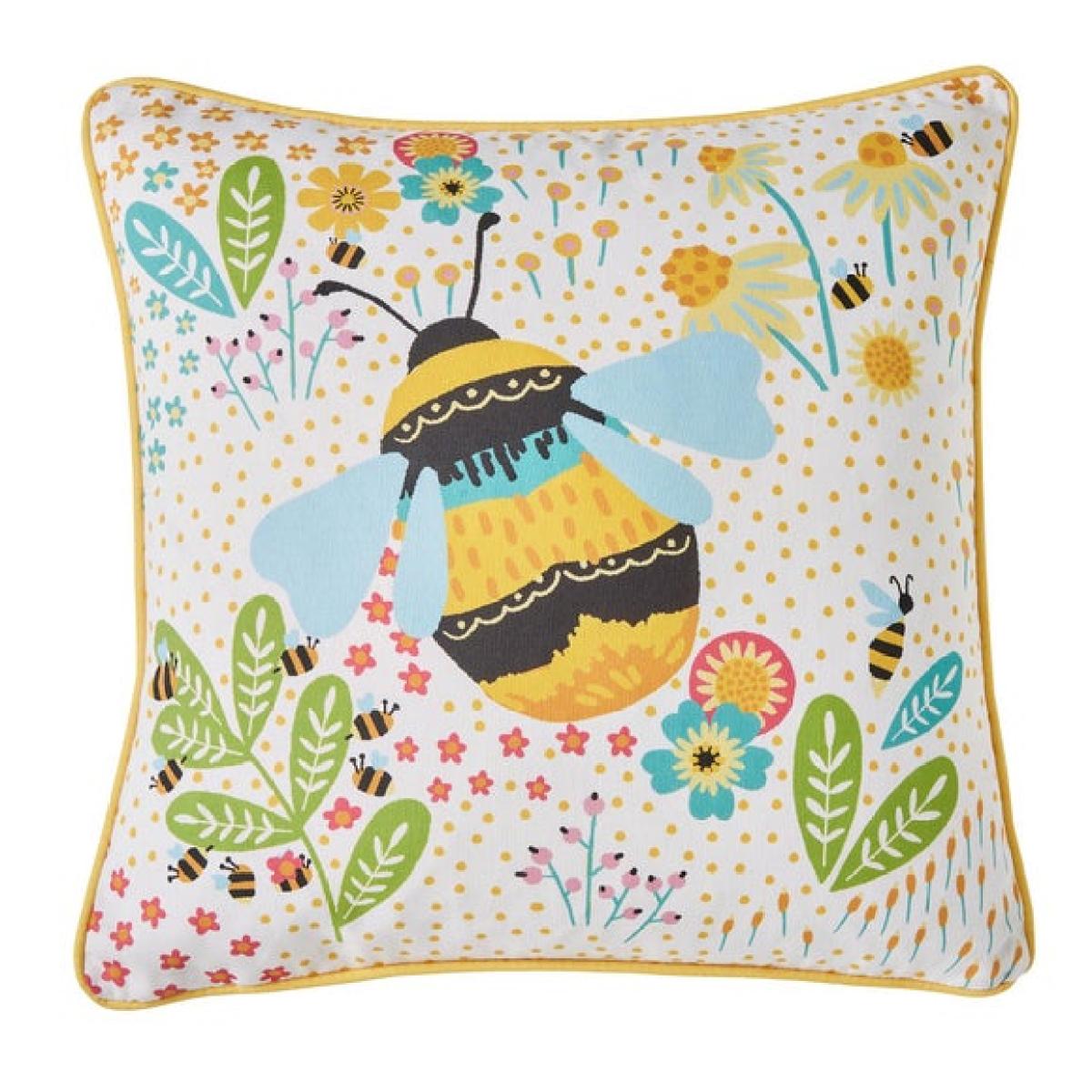 Buzzy Bee Outdoor Cotton Square Filled Cushion – image 2