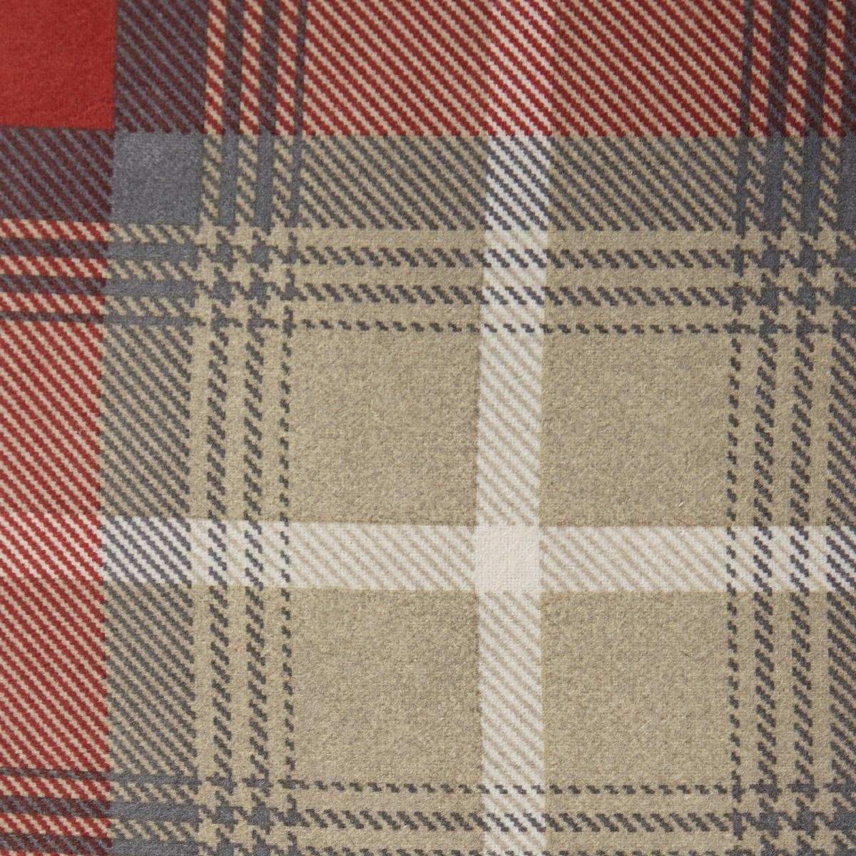Brushed Cotton Oswald Check Cushion Red – image 2
