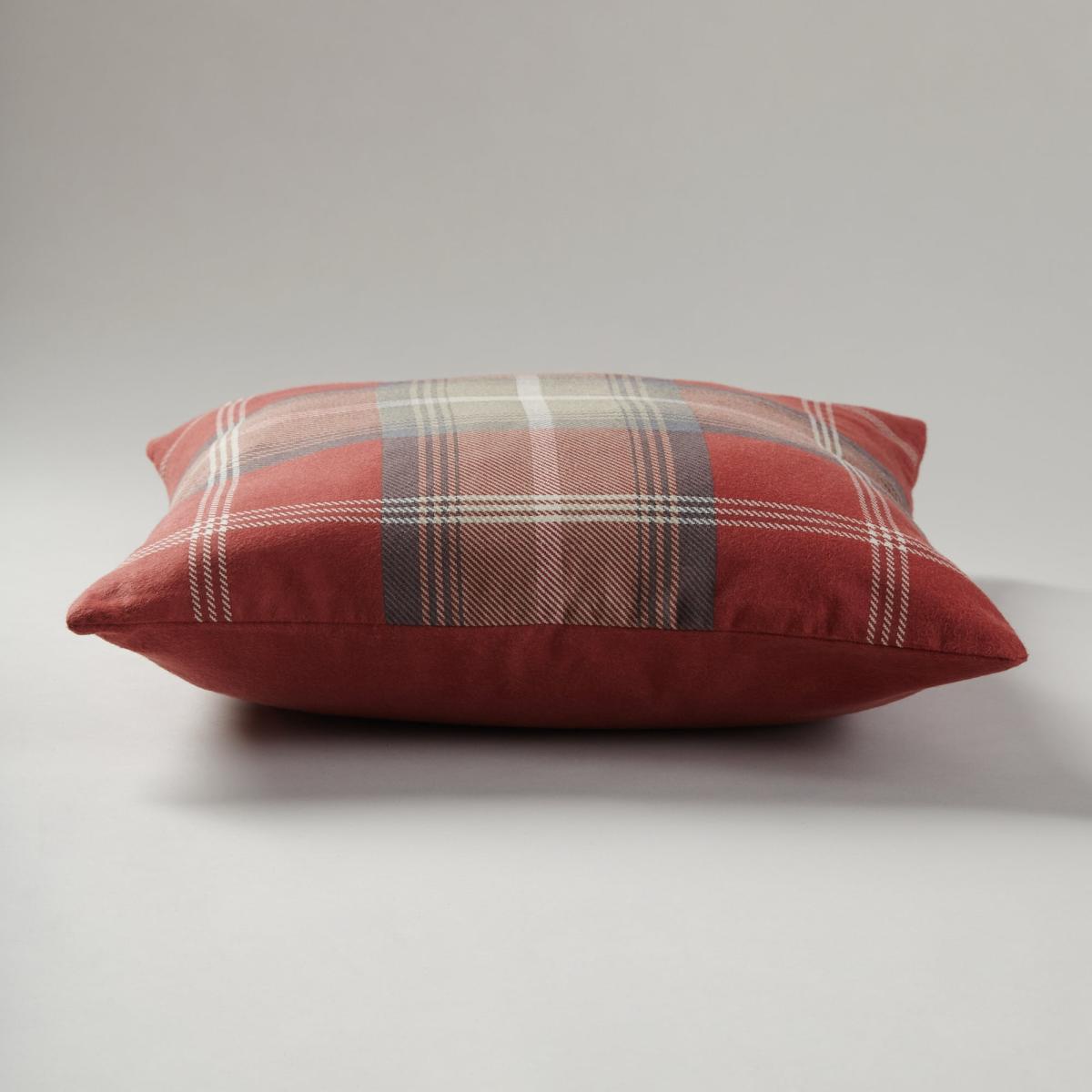 Brushed Cotton Oswald Check Cushion Red – image 5
