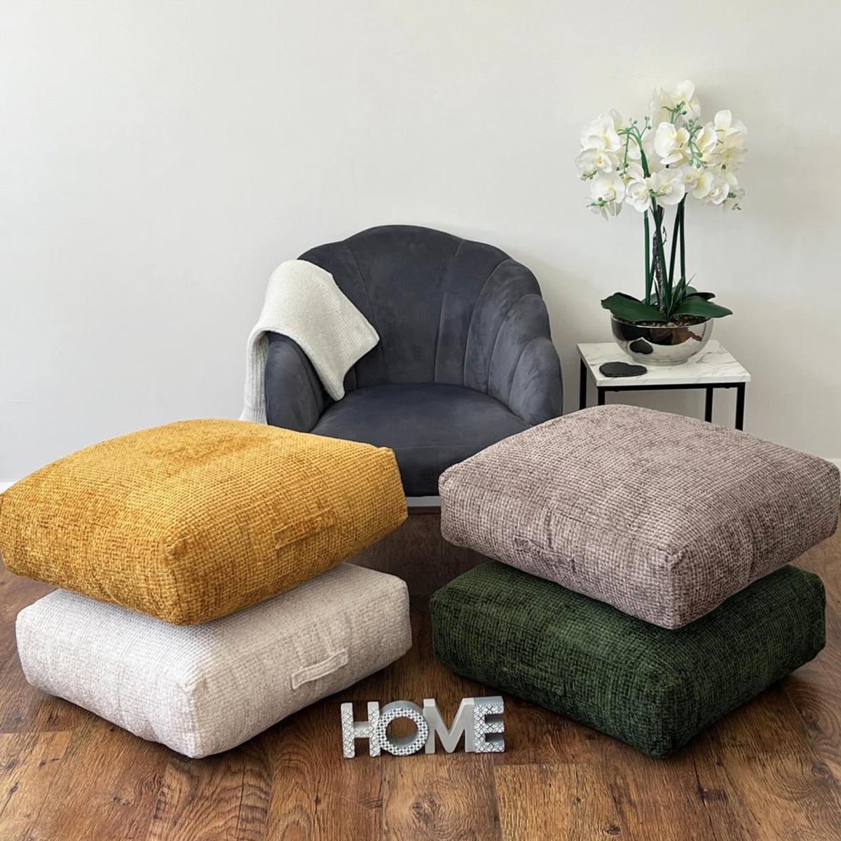 Daro Waffle Square Floor Cushion Yellow – image 2