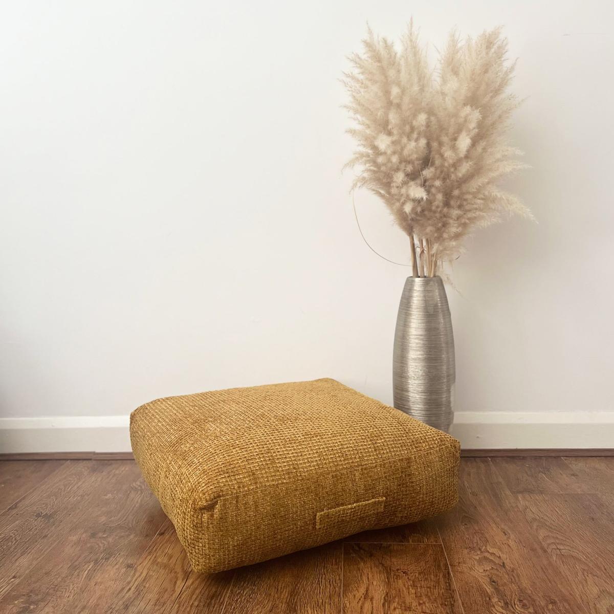 Daro Waffle Square Floor Cushion Yellow – image 1