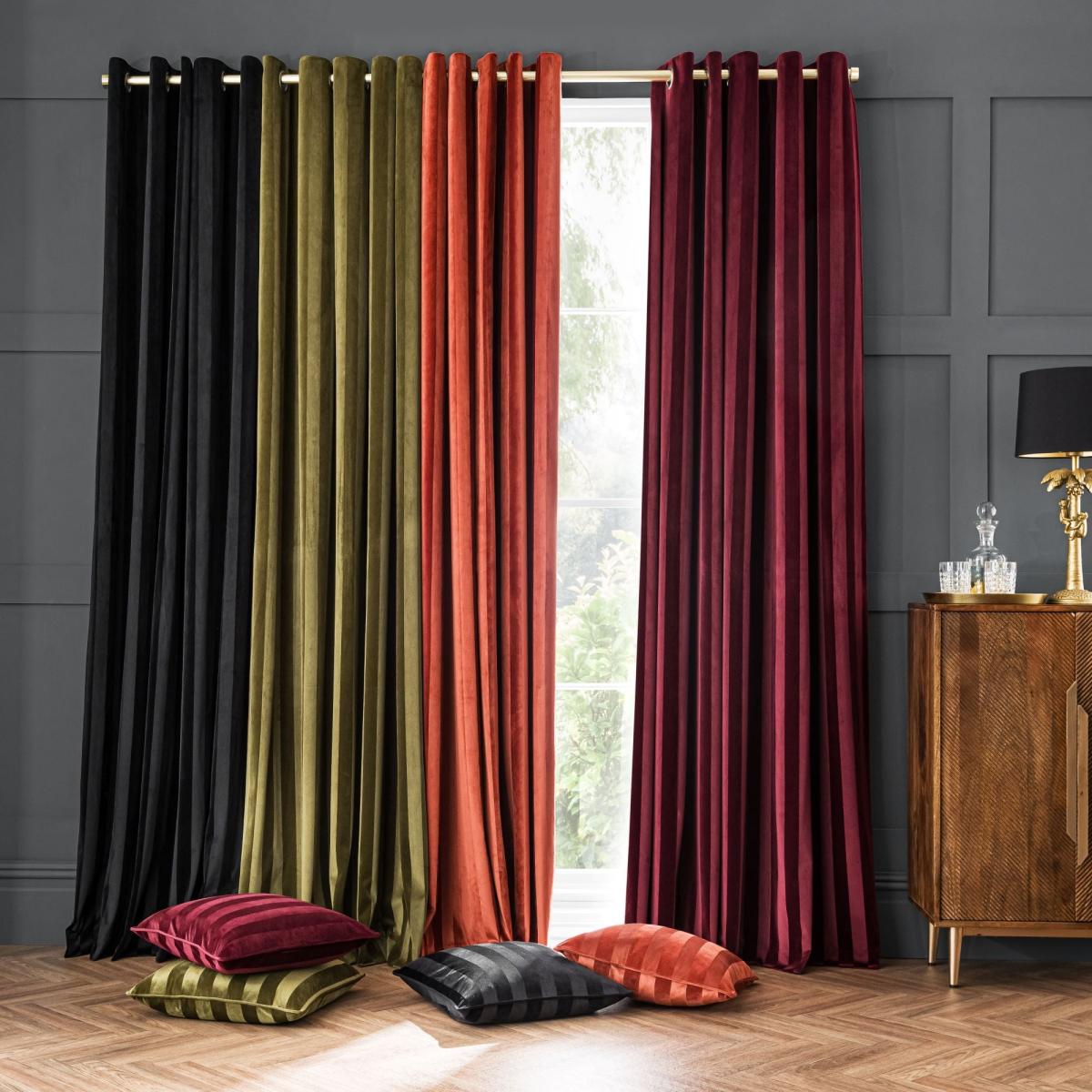 Milford Stripe Square Cushion Wine (Red) – image 4