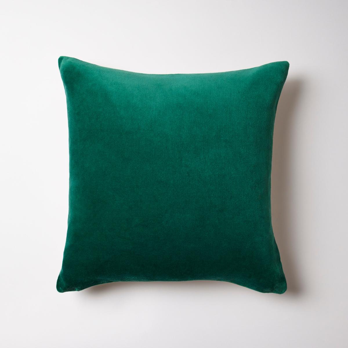 Cotton Velvet Cushion Emerald – image 2