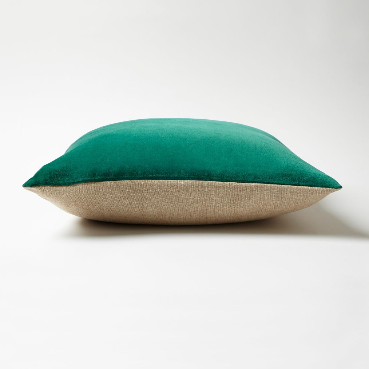 Cotton Velvet Cushion Emerald – image 3
