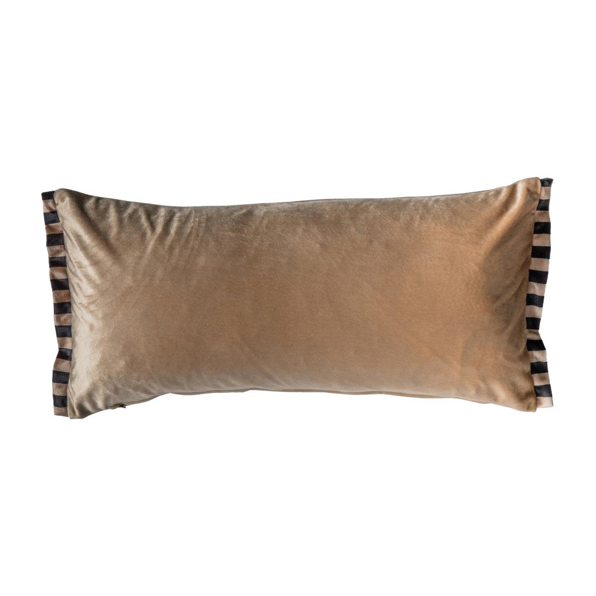 Oxford Stripe Velvet Cushion Gold – image 1