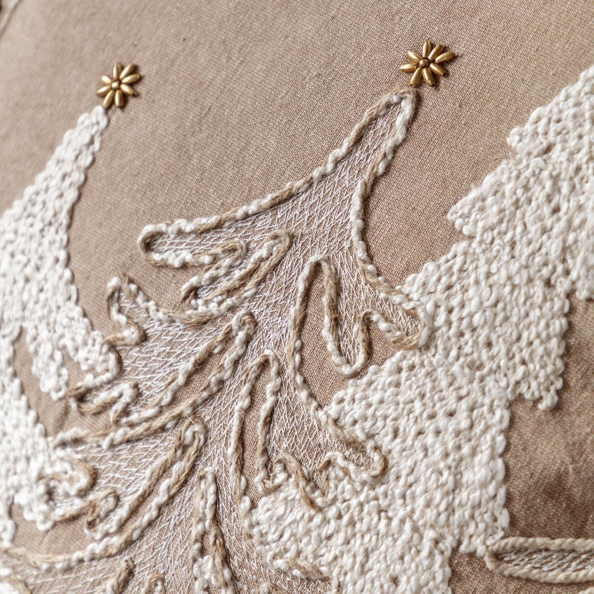 Nordic Noel Tree Scene Square Cushion Natural – image 2