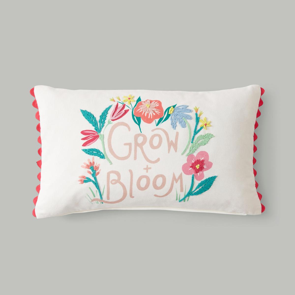 Grow & Bloom Embroidered Rectangle Cushion – image 4