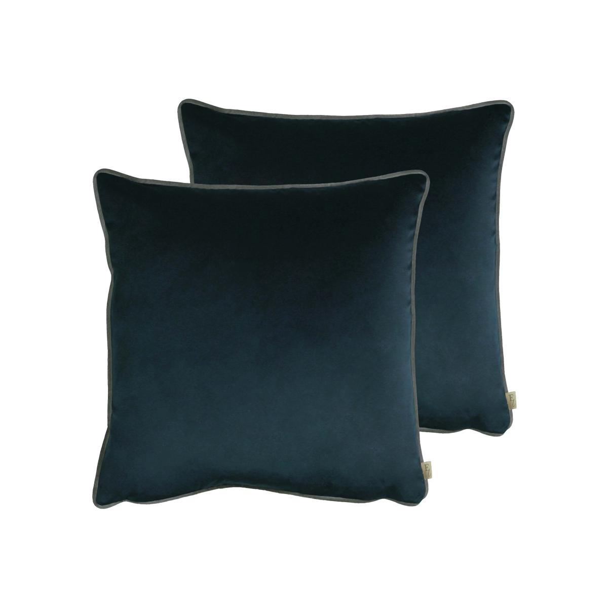 Evans Lichfield Opulent Velvet 2 Pack Pipe Cushions Midnight (Blue) – image 1