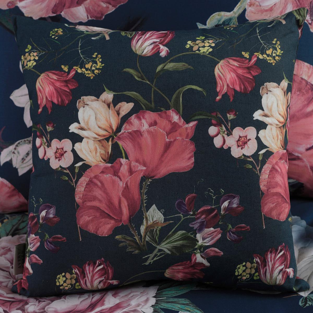 Avery Green Larabella Floral Navy Print Cushion Navy (Blue) – image 2
