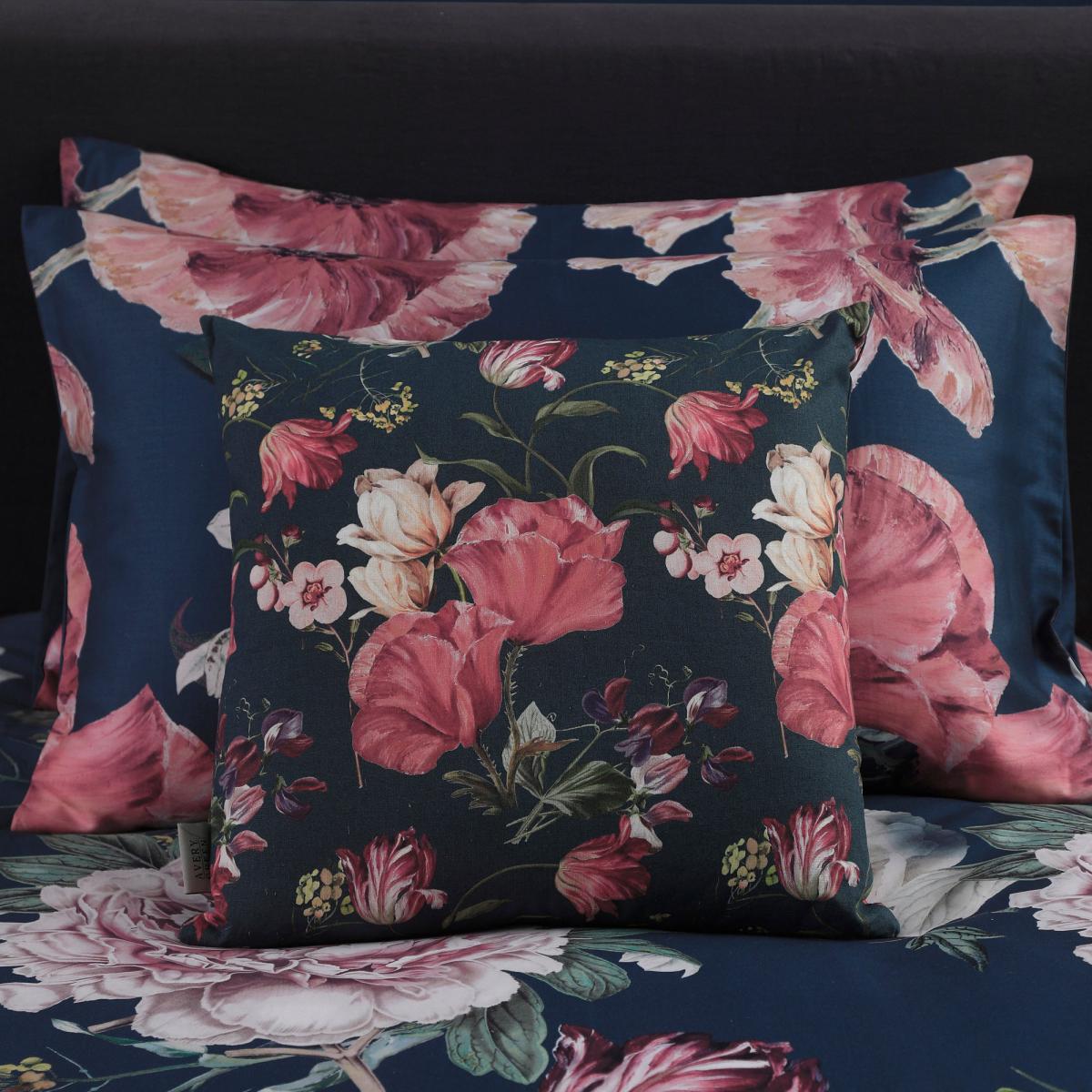 Avery Green Larabella Floral Navy Print Cushion Navy (Blue) – image 1