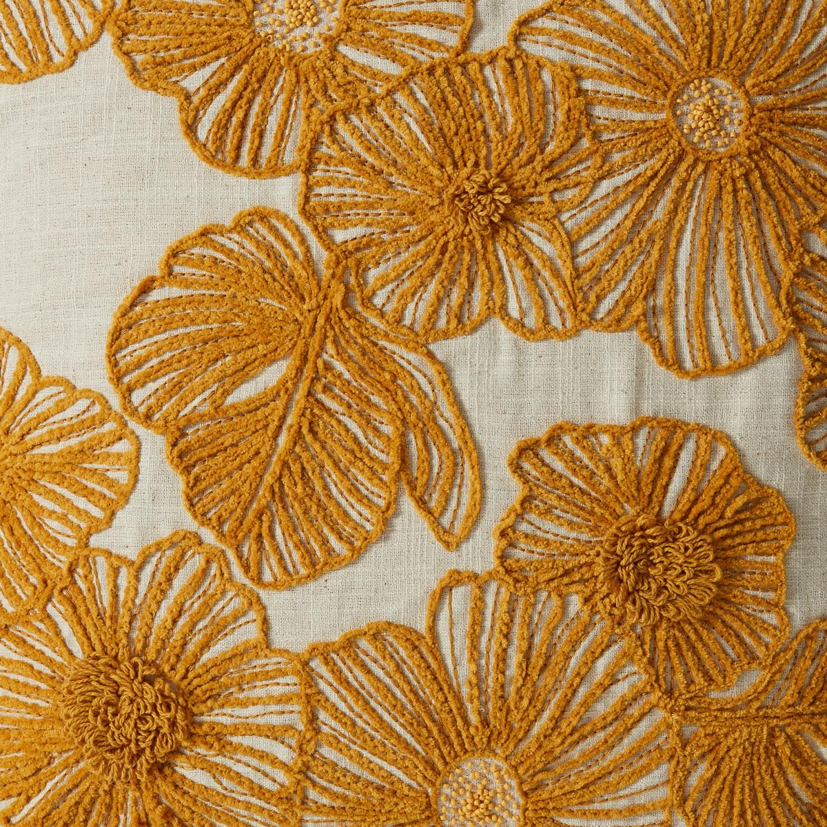 Floral Embroidery Cushion Yellow – image 2