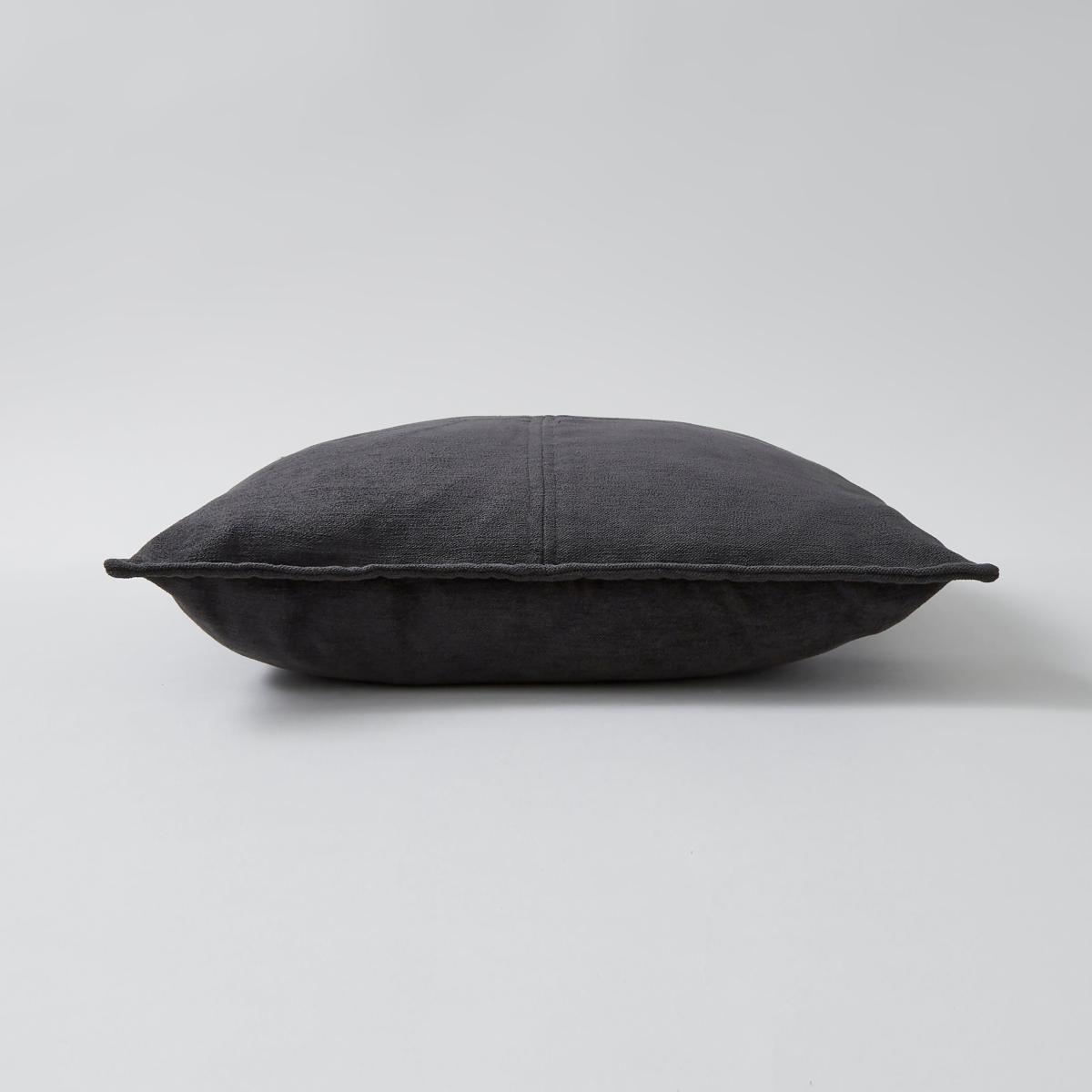 Chenille Patchwork Cushion Grey – image 4