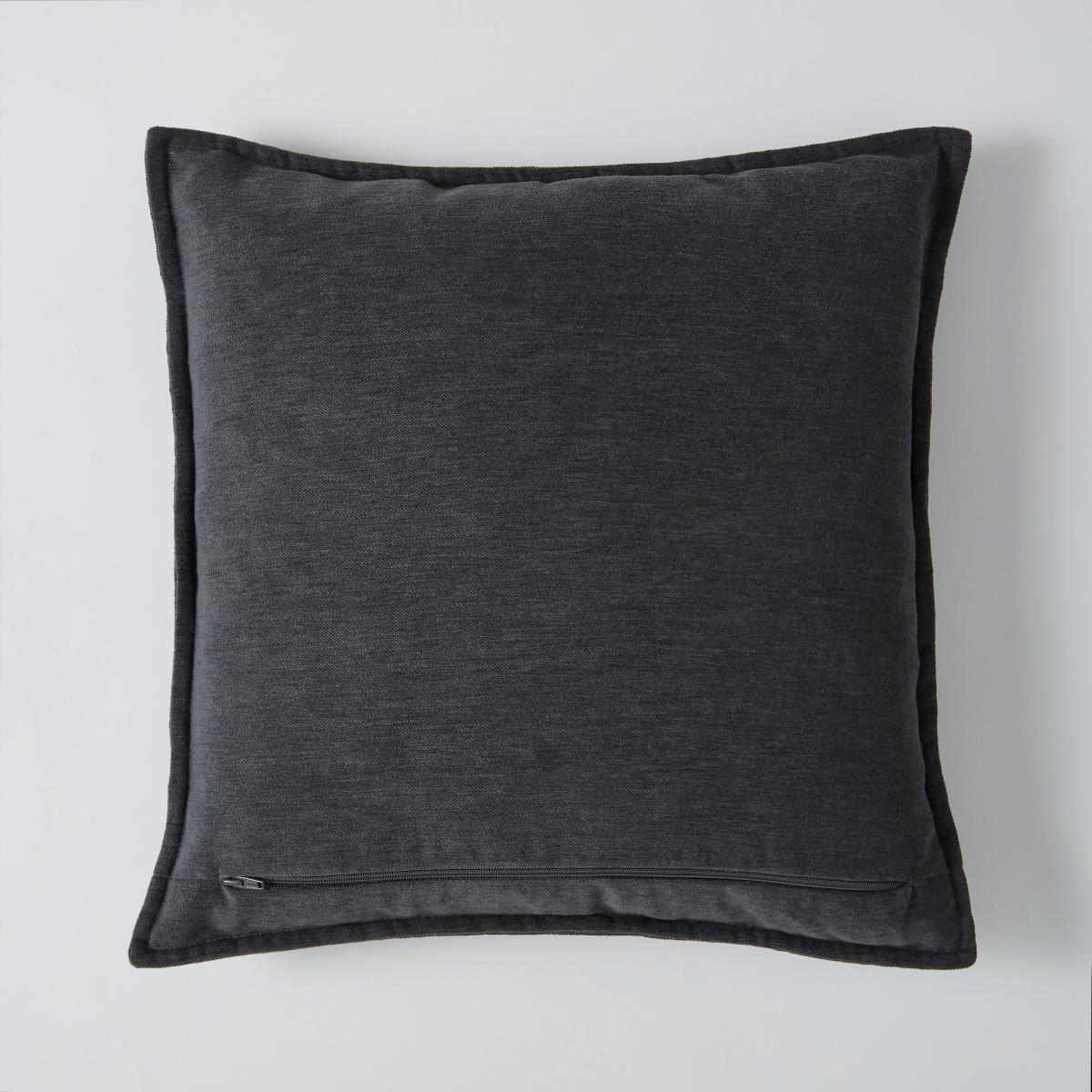 Chenille Patchwork Cushion Grey – image 5