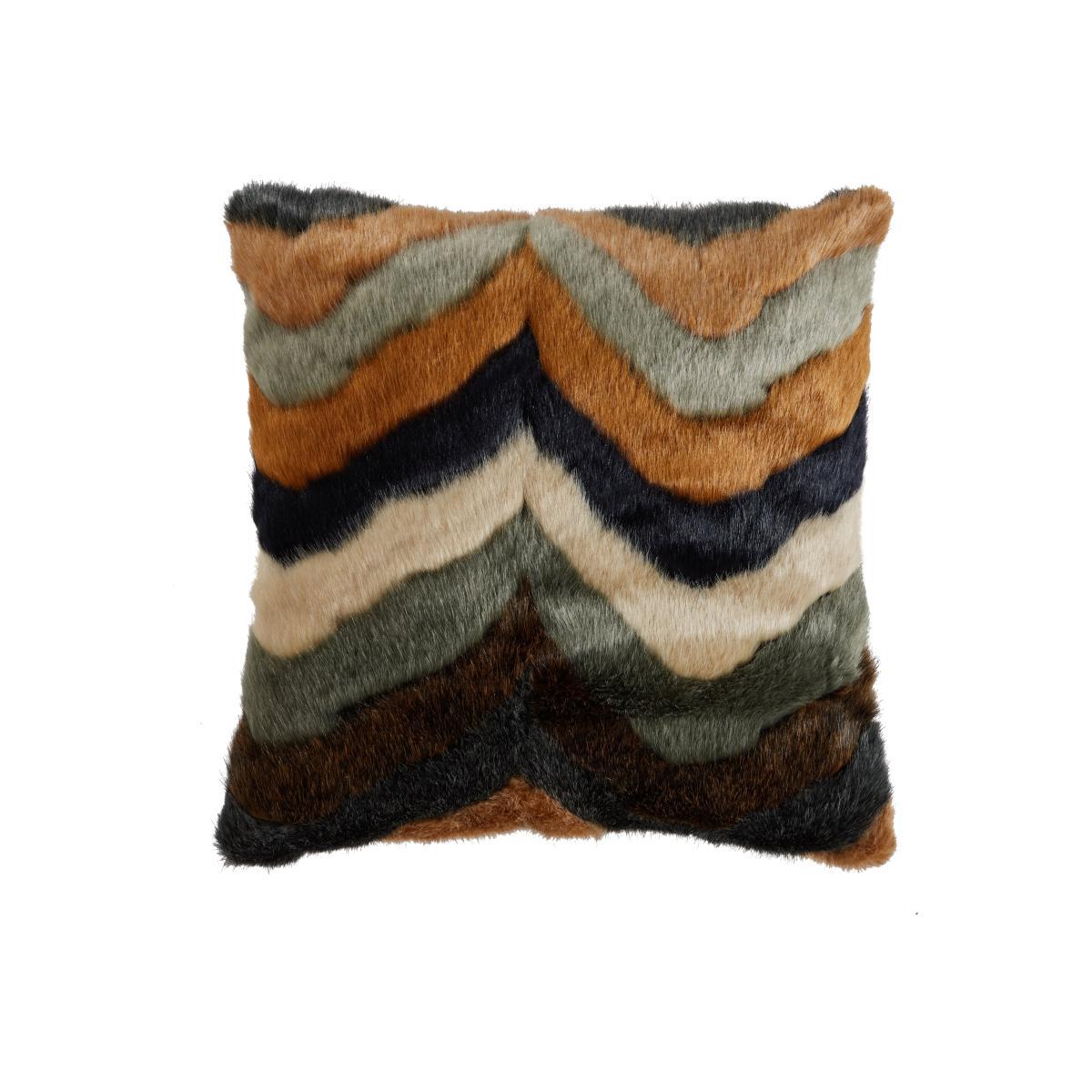 Eska Zigzag Faux Fur Cushion Natural – image 1