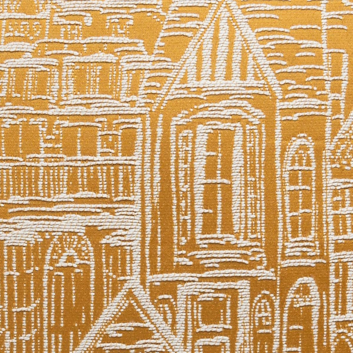 Jacquard Houses Cushion Yellow/White – image 2