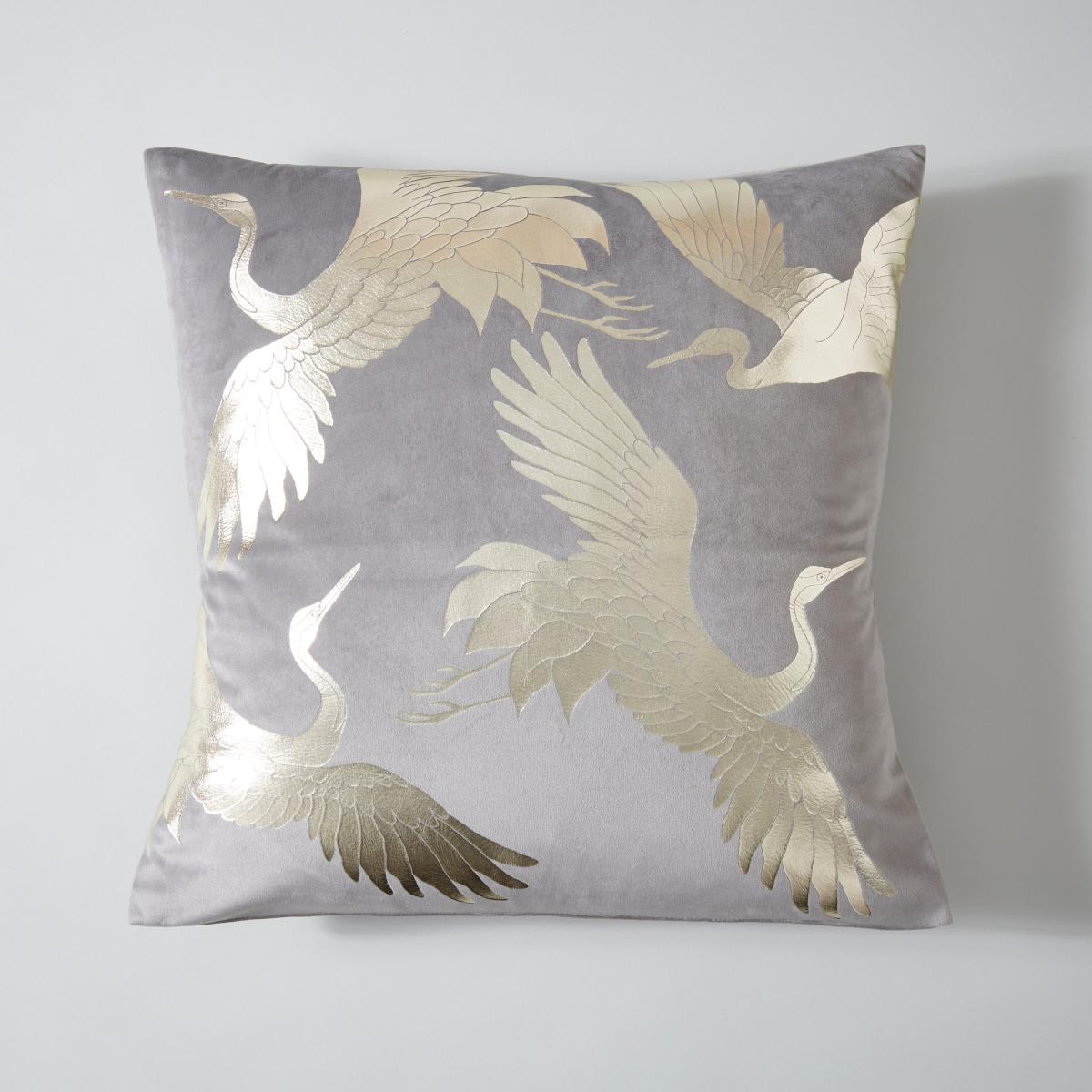 Crane Foil Print Cushion Champagne – image 2