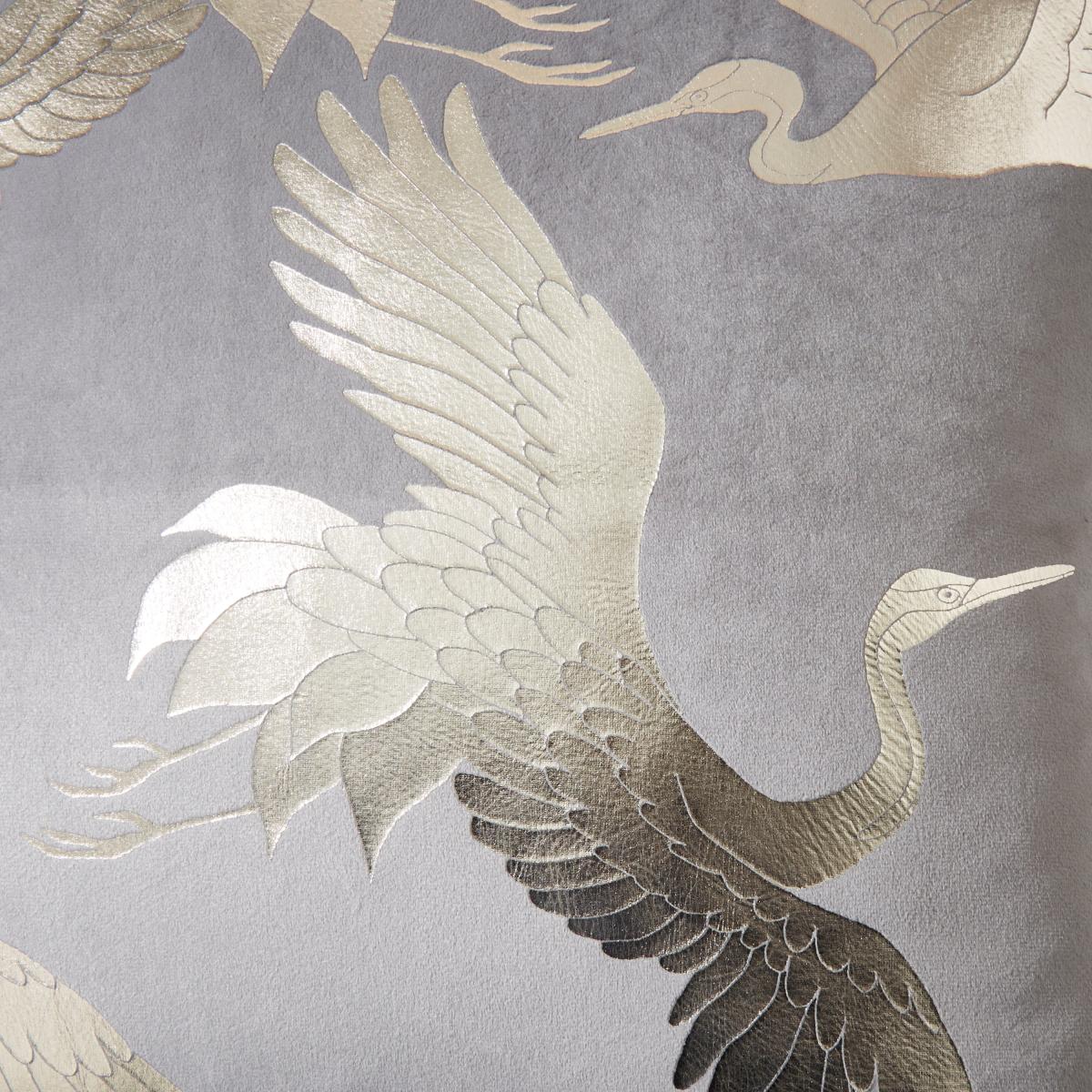 Crane Foil Print Cushion Champagne – image 4