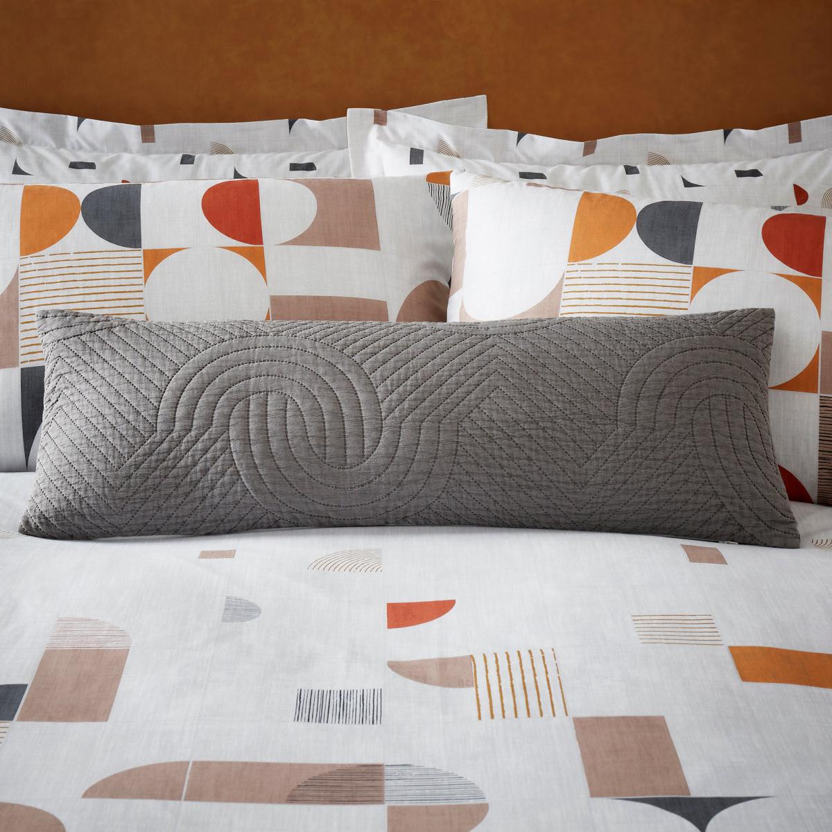 Elements Oslo Large Boudoir Embroidered Cushion Burnt Orange – image 2