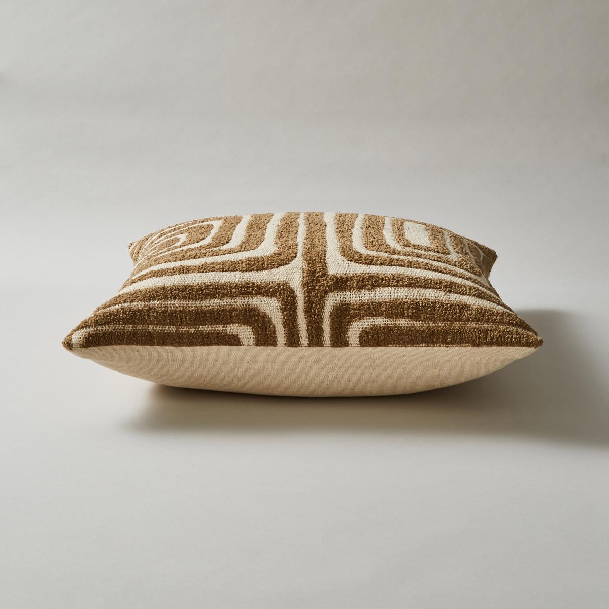 Circular Knit Squares Cushion Brown – image 4
