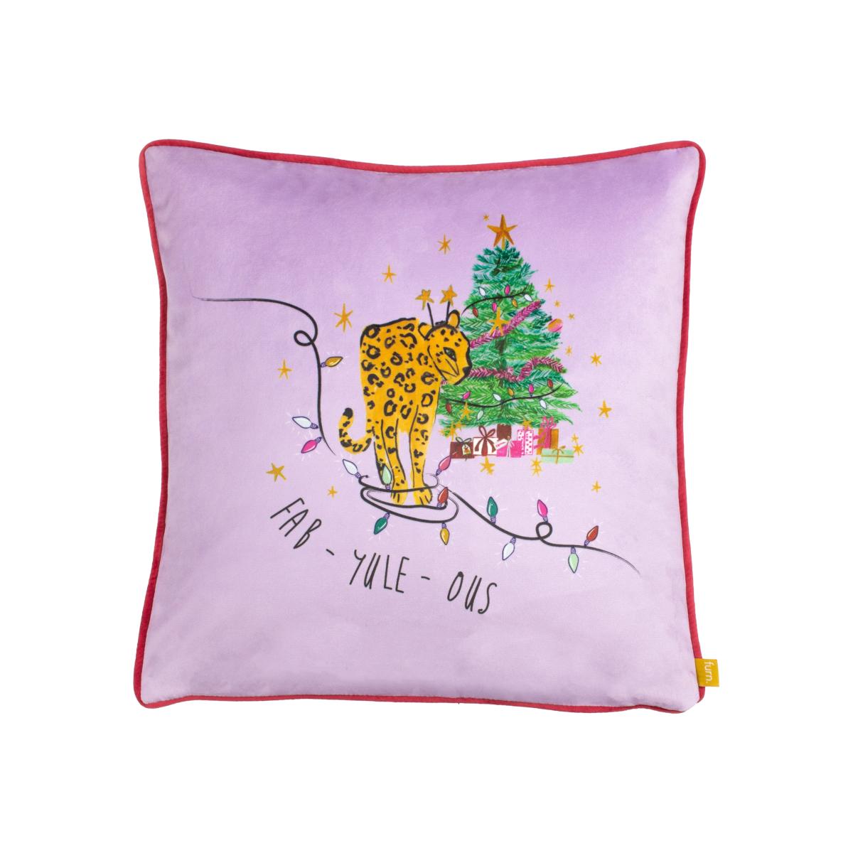 Purrfect Fabyuleous Pink Cushion Pink/Green – image 1