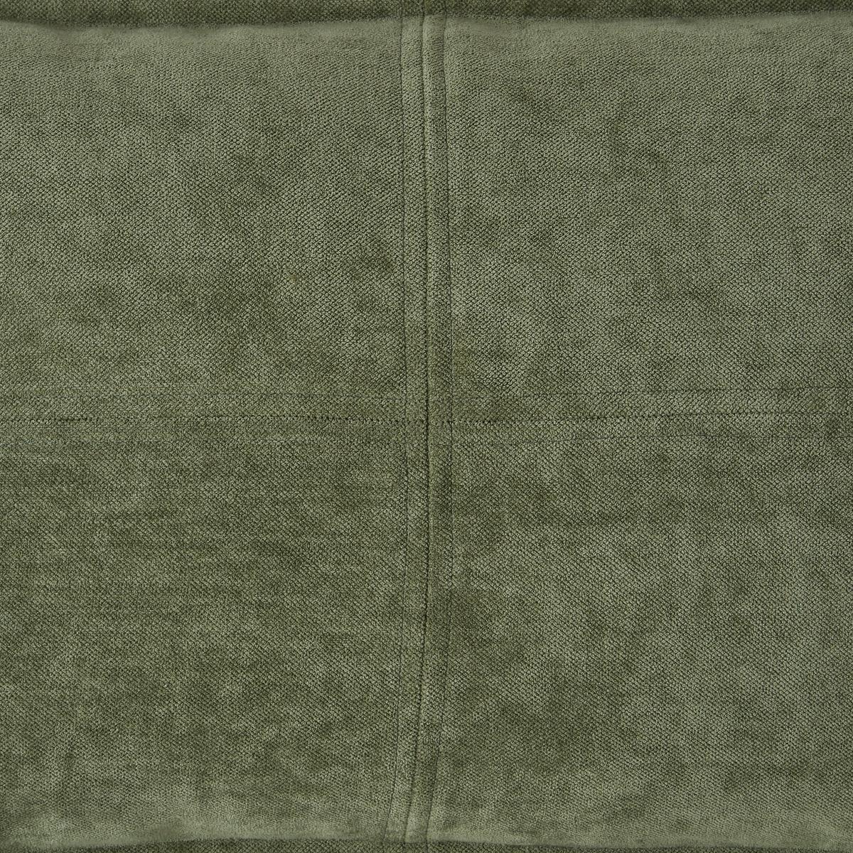 Chenille Patchwork Cushion Olive (Green) – image 2