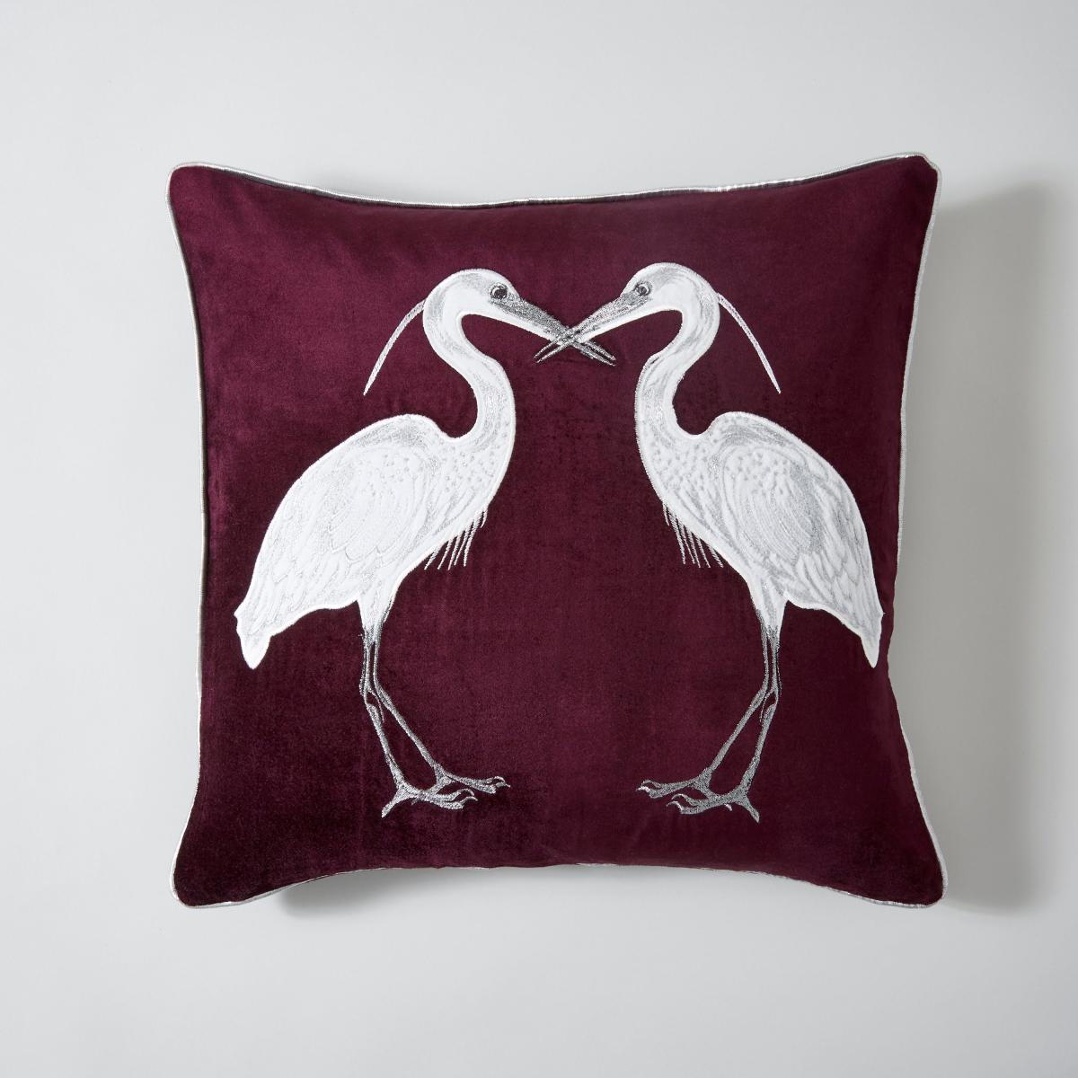 Heron Plum Cushion Red/White – image 2
