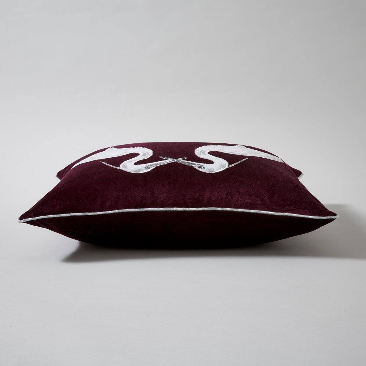 Heron Plum Cushion Red/White – image 3