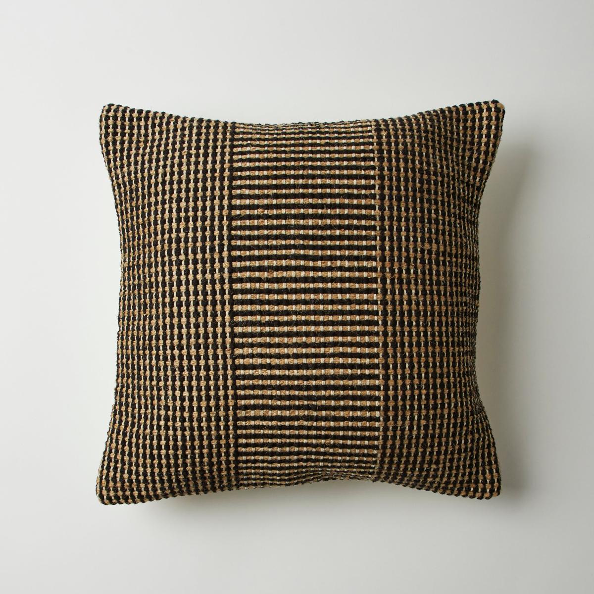 Jute and Cotton Stripe Cushion MultiColoured – image 2