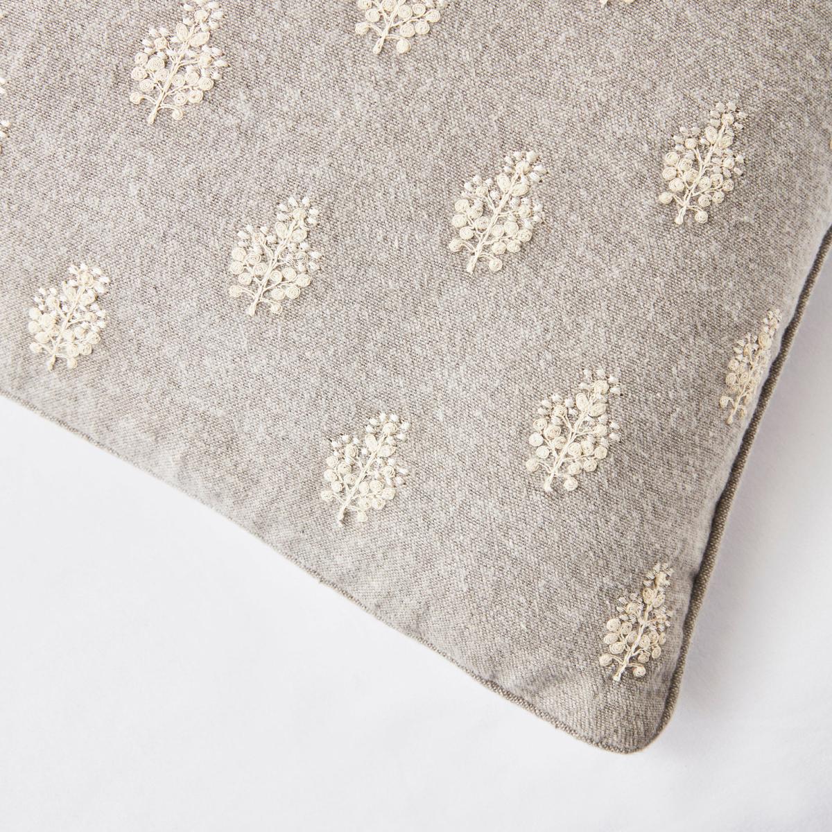 Dorma Purity Carro Embroidered Cushion Grey and White – image 2