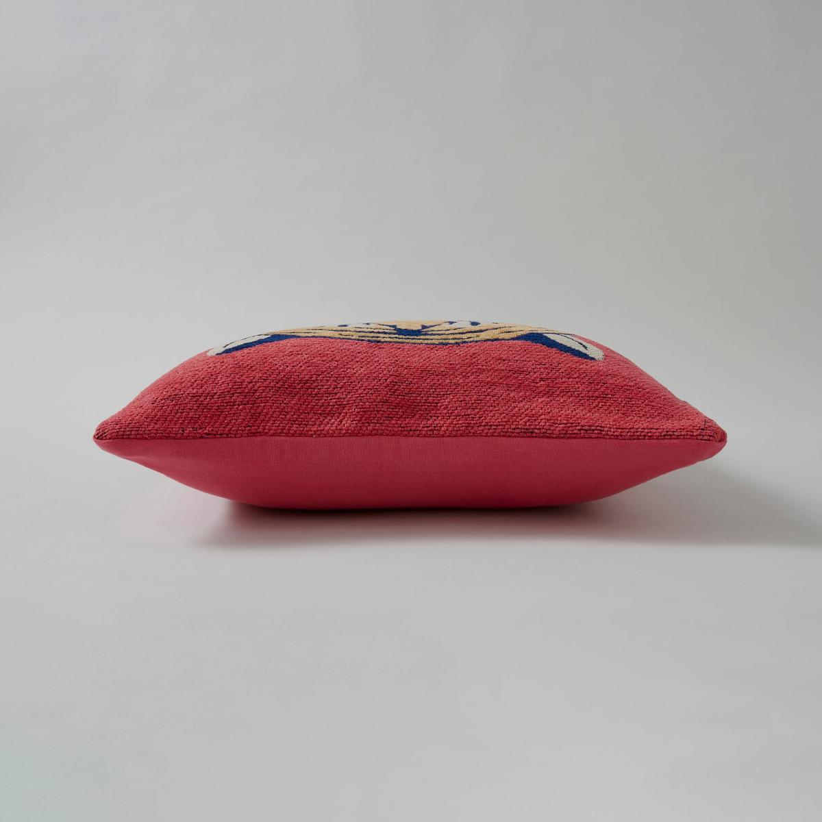 Woven Chenille Tiger Cushion Fuschia – image 4