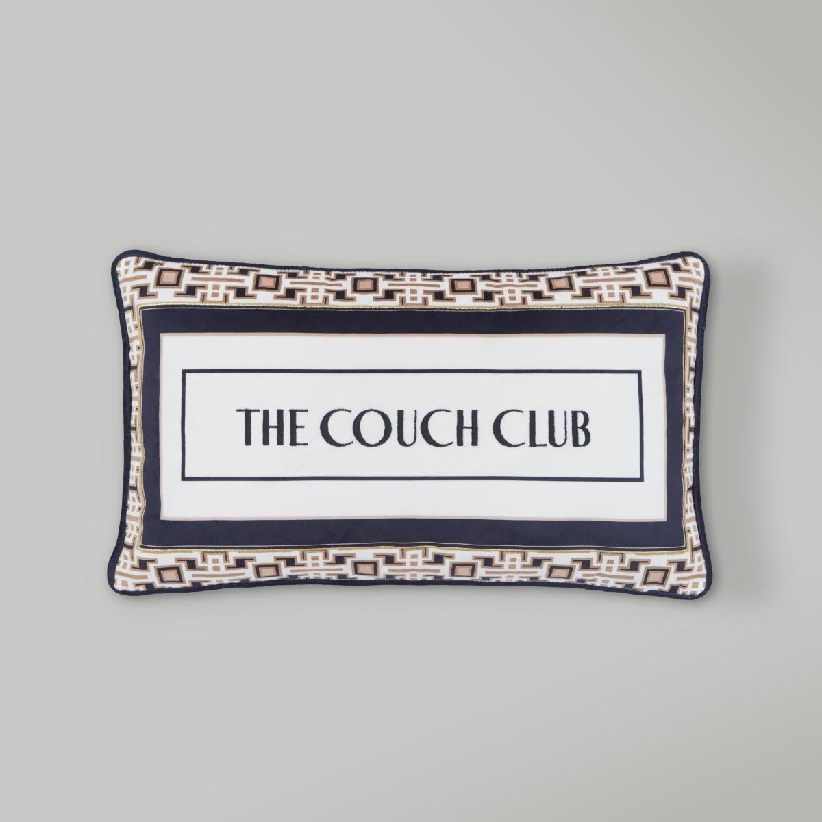 The Couch Club Embroidered Rectangular Cushion Black – image 1