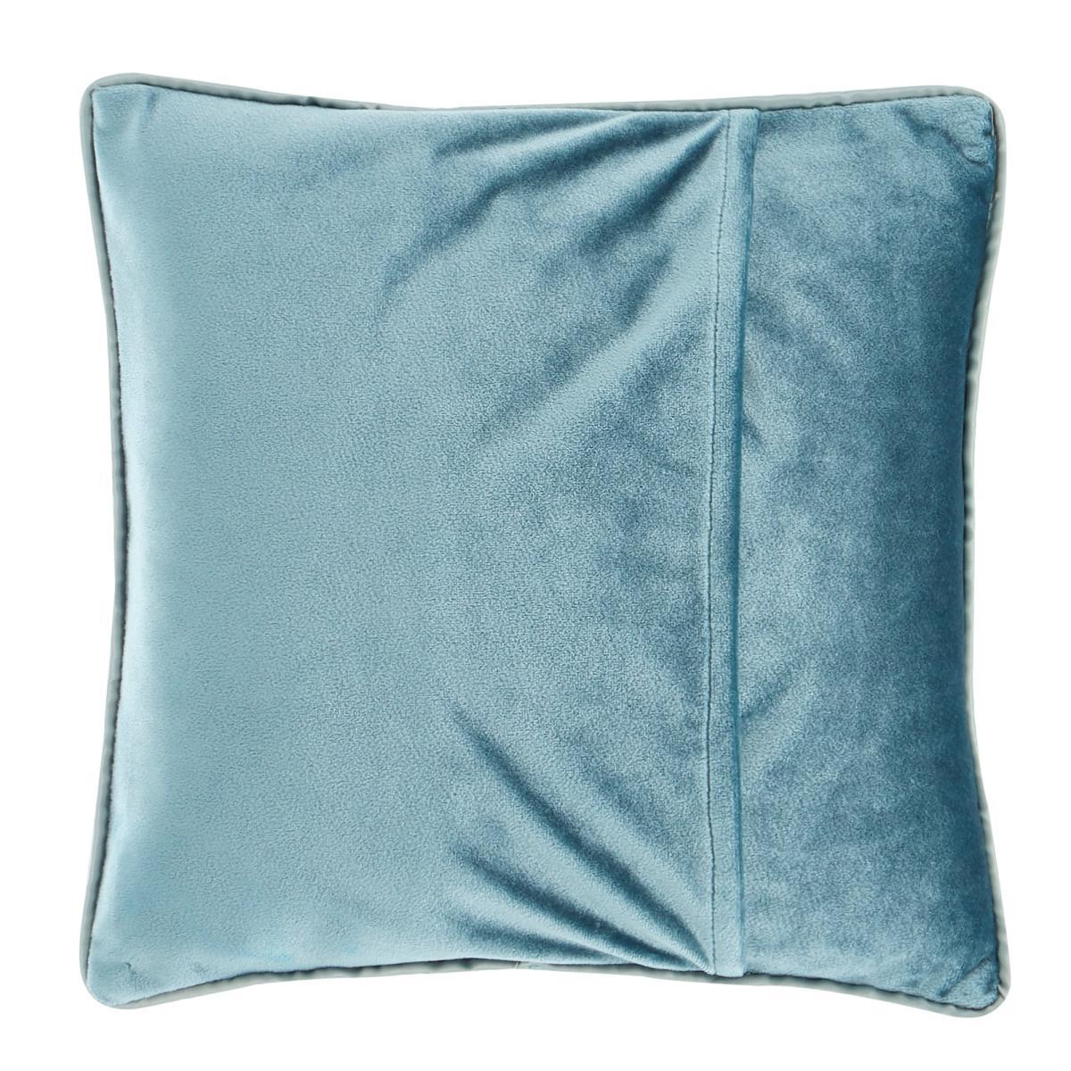 Dragonflies Teal Embroidered Cushion Blue and Brown – image 2