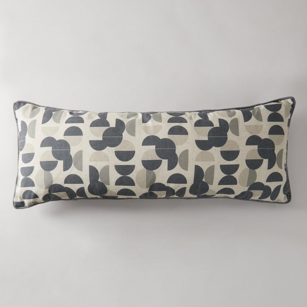 Monochrome Geometric 30cm x 80cm Cushion Black, White and Grey – image 2