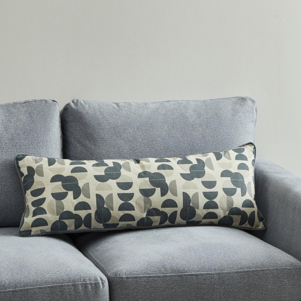 Monochrome Geometric 30cm x 80cm Cushion Black, White and Grey – image 1