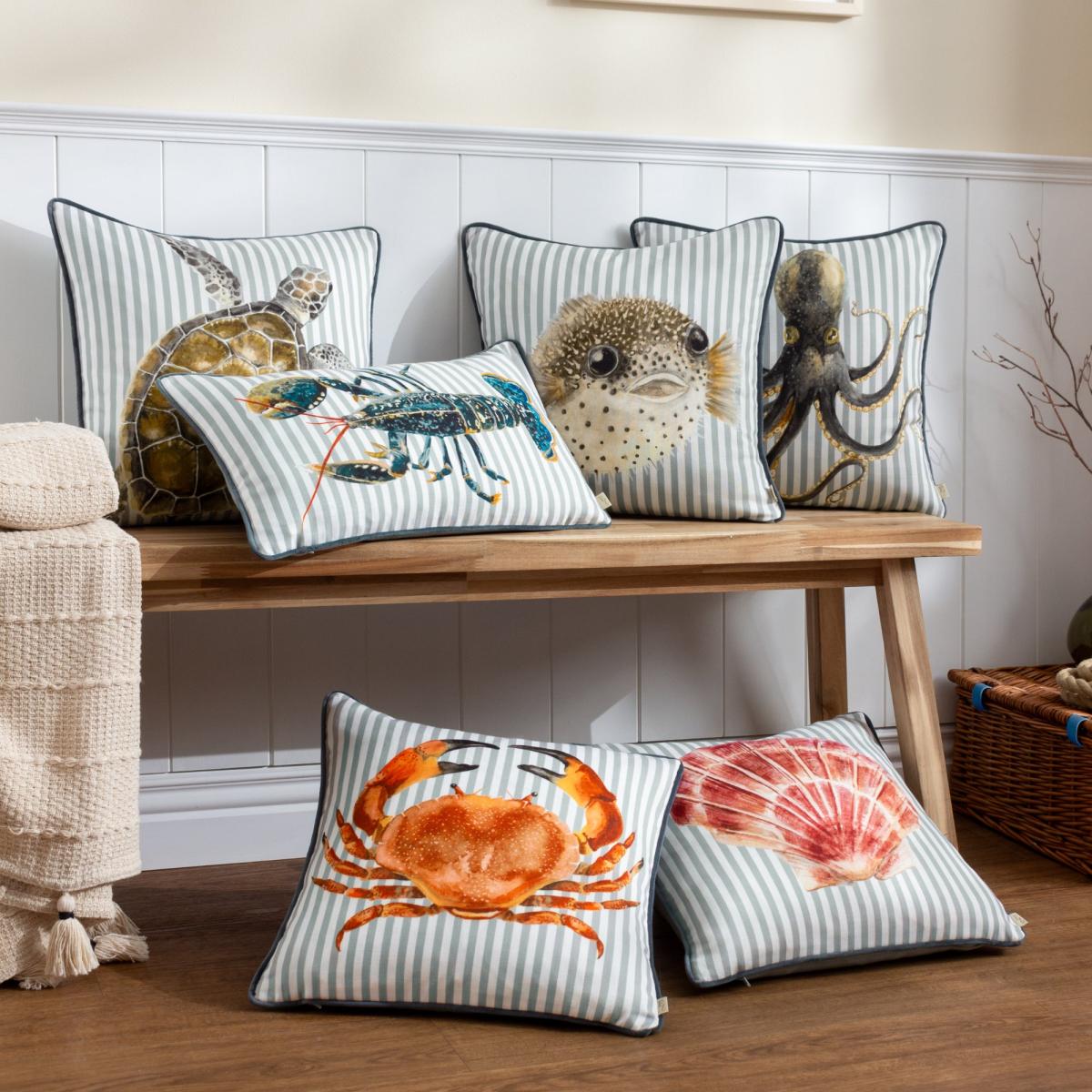 Evans Lichfield Salcombe Turtle Square Cushion MultiColoured – image 6
