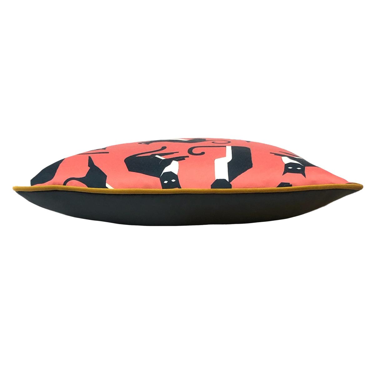 Kitta Geo Cats Pink Cushion Pink/Navy Blue – image 3