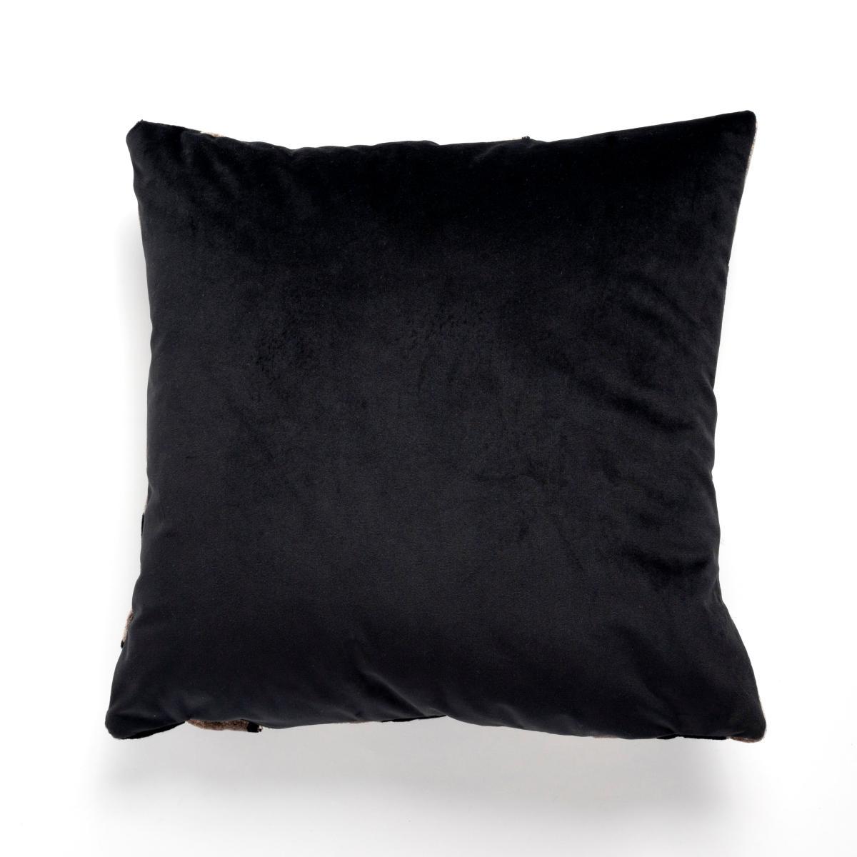 Curves Cut Velvet Geometric Black Cushion Black – image 2