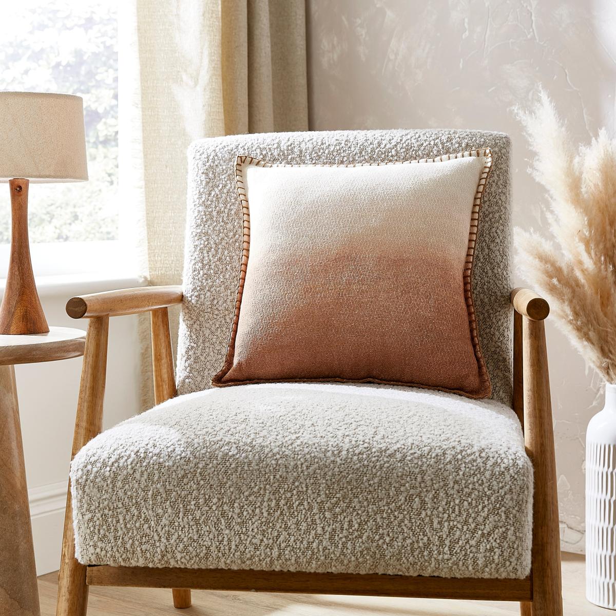 Tie Dye Blanket Stitch Camel Square Cushion – image 1