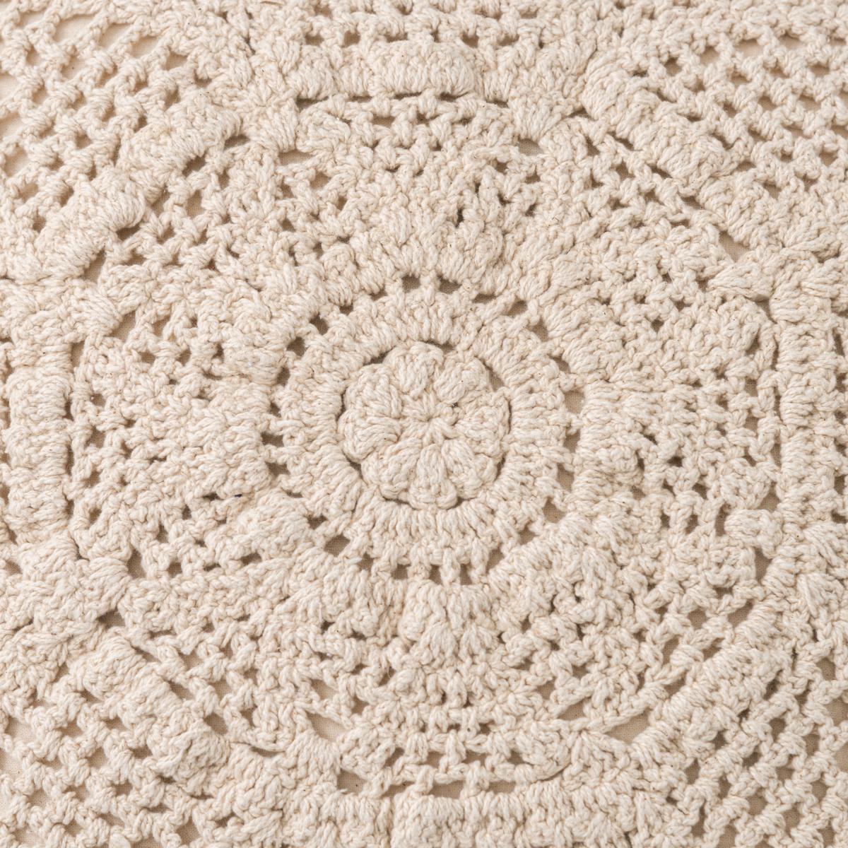 Crochet Cushion Cream – image 3