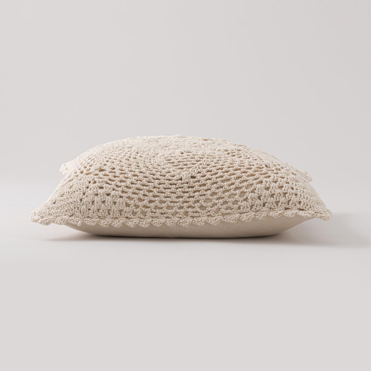 Crochet Cushion Cream – image 4
