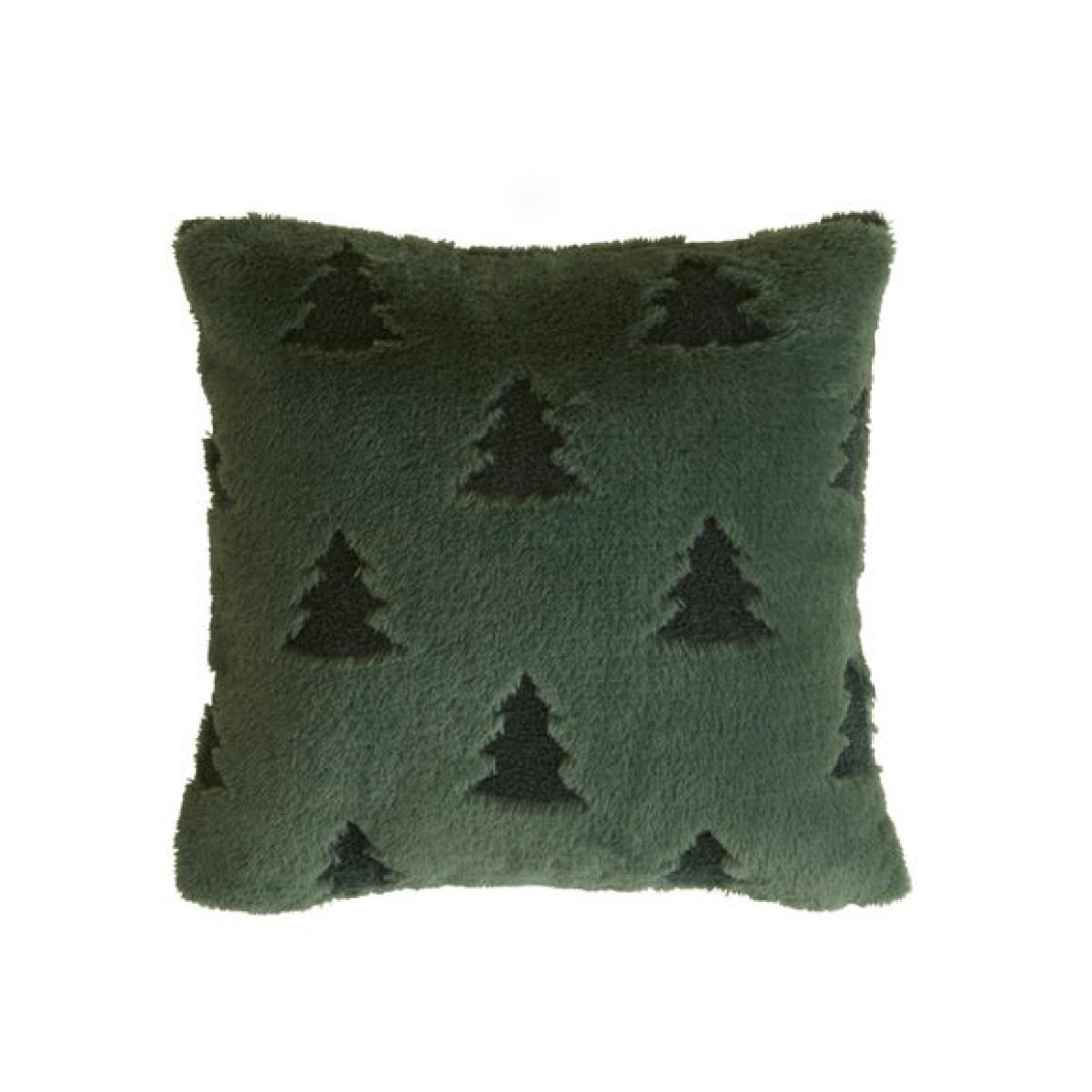 Faux Fur Green Christmas Tree Cushion – image 4