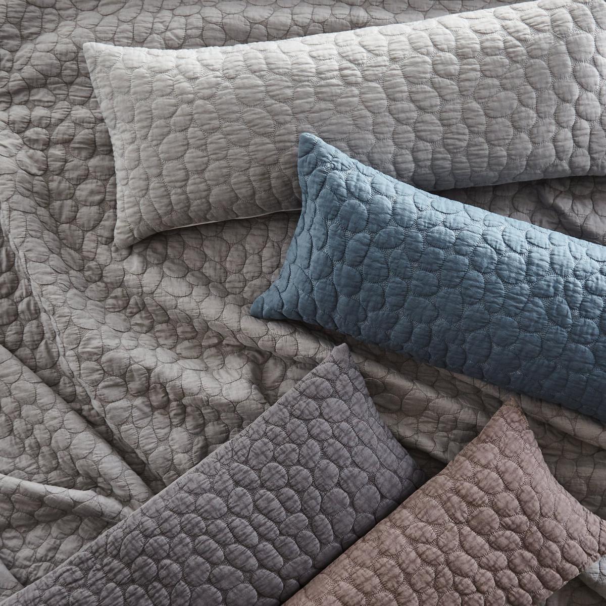 Pebble Quilted Cushion Blue – image 4