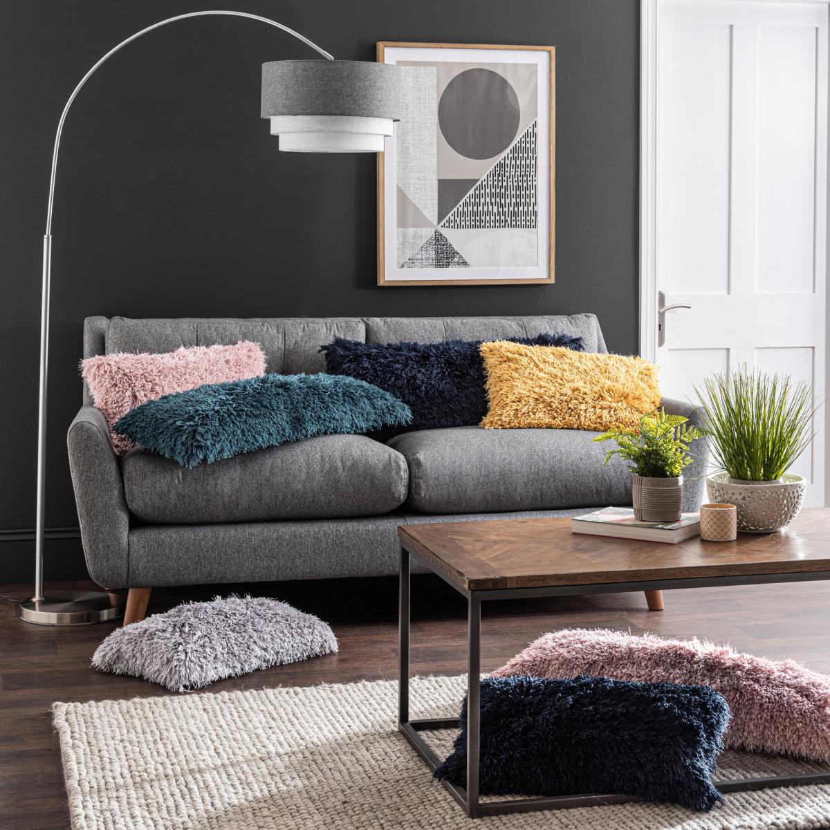 Brooke Texture Rectangle Cushion Grey – image 3