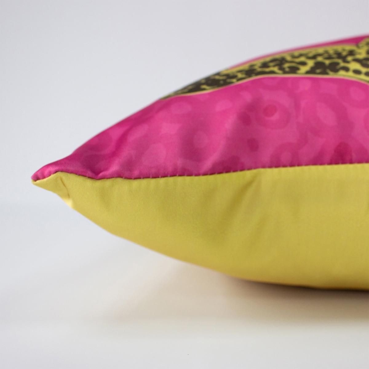Lynx Cushion Blue, Yellow and Brown – image 5