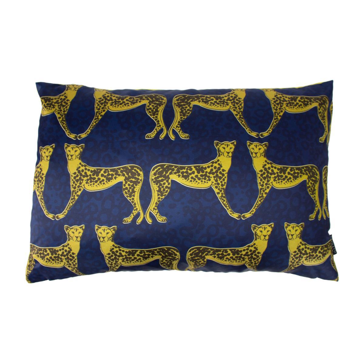 Lynx Cushion Blue, Yellow and Brown – image 1
