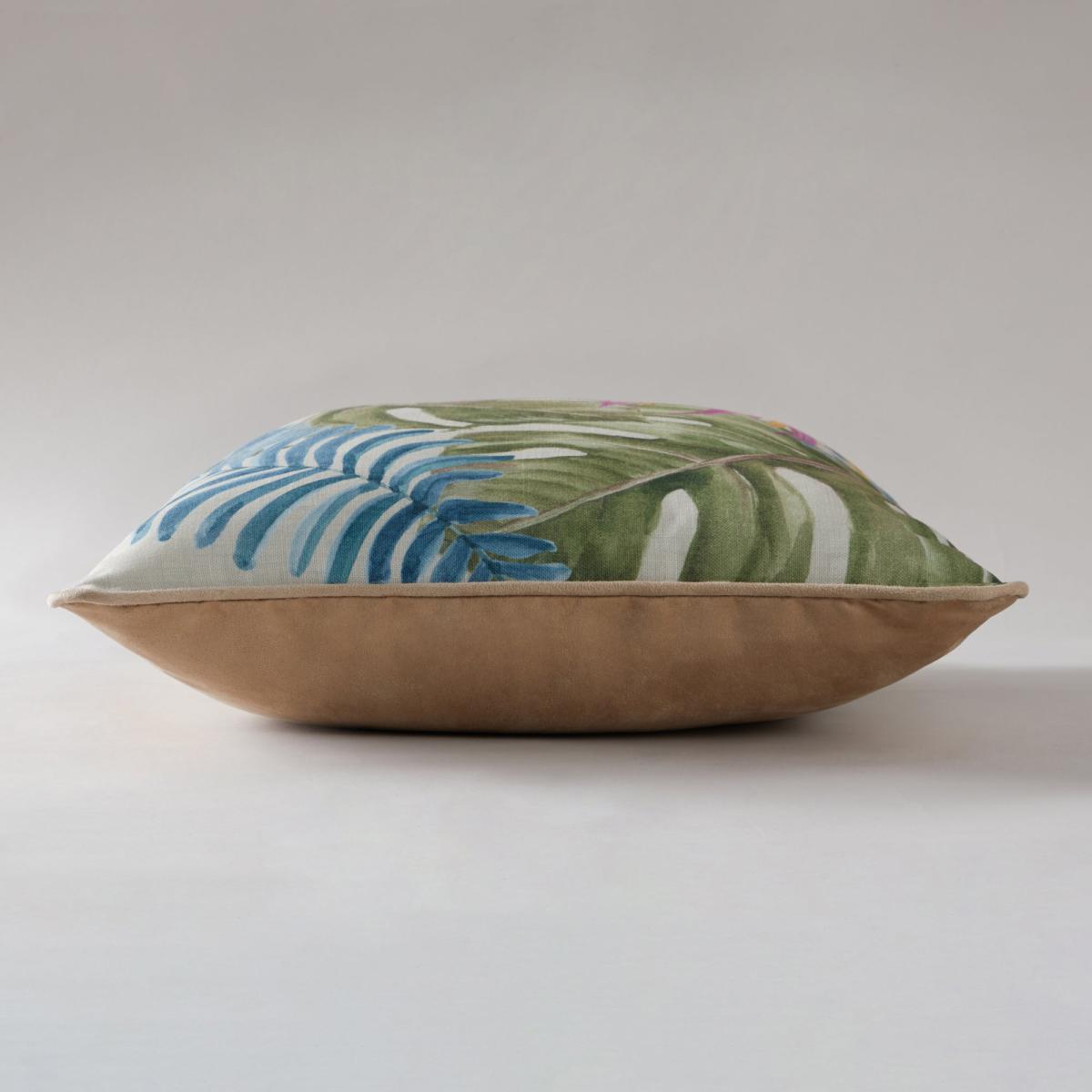 Jungle Leaf Cushion Green, Blue and Yellow – image 4