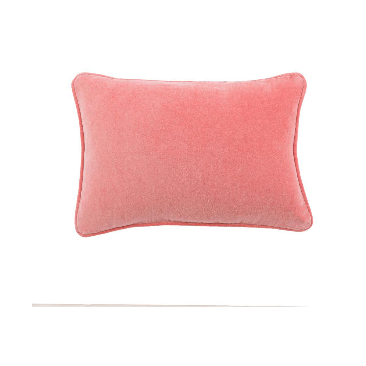 Clara Cotton Velvet Rectangle Cushion Coral – image 1