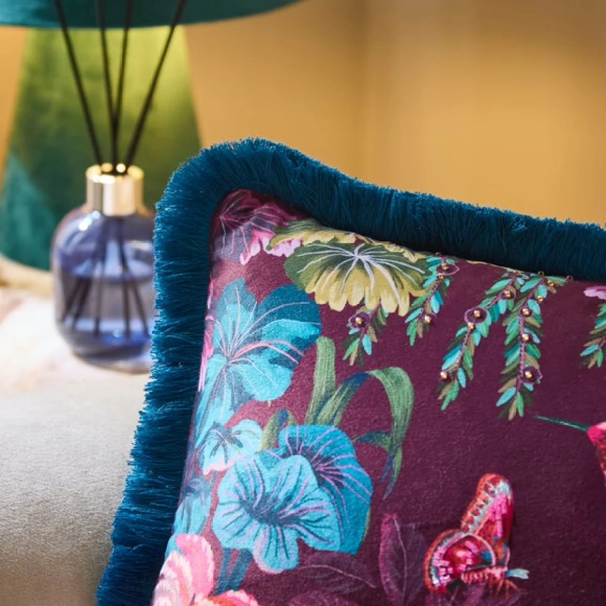 Bright Rainbow Birds Rectangle Cushion – image 2
